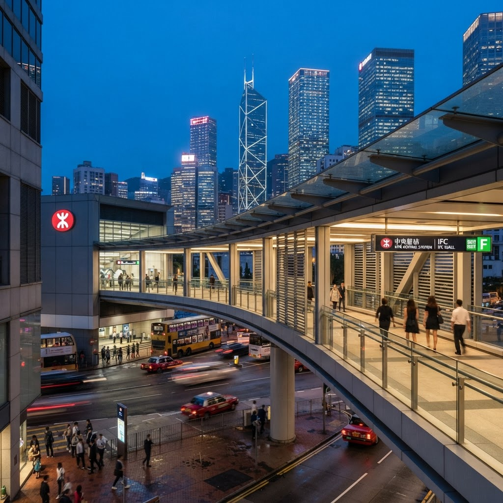 連接港鐵站的行人天橋網絡